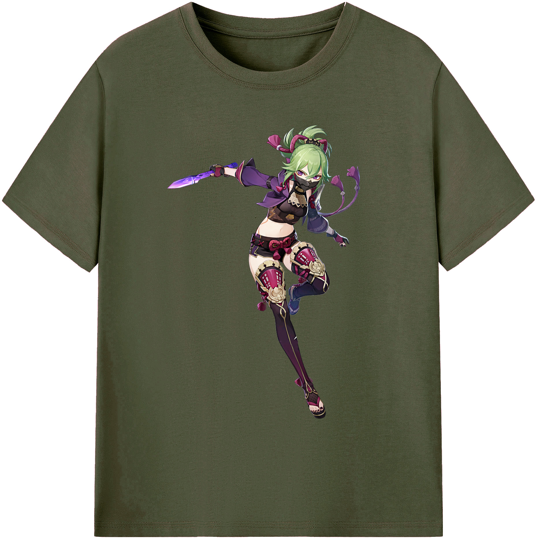 げんし神  久岐忍 くき しのぶ genshin Kuki Shinobu 綿100％ メンズ半袖Tシャツ｜肌触りやわらか＆通気性